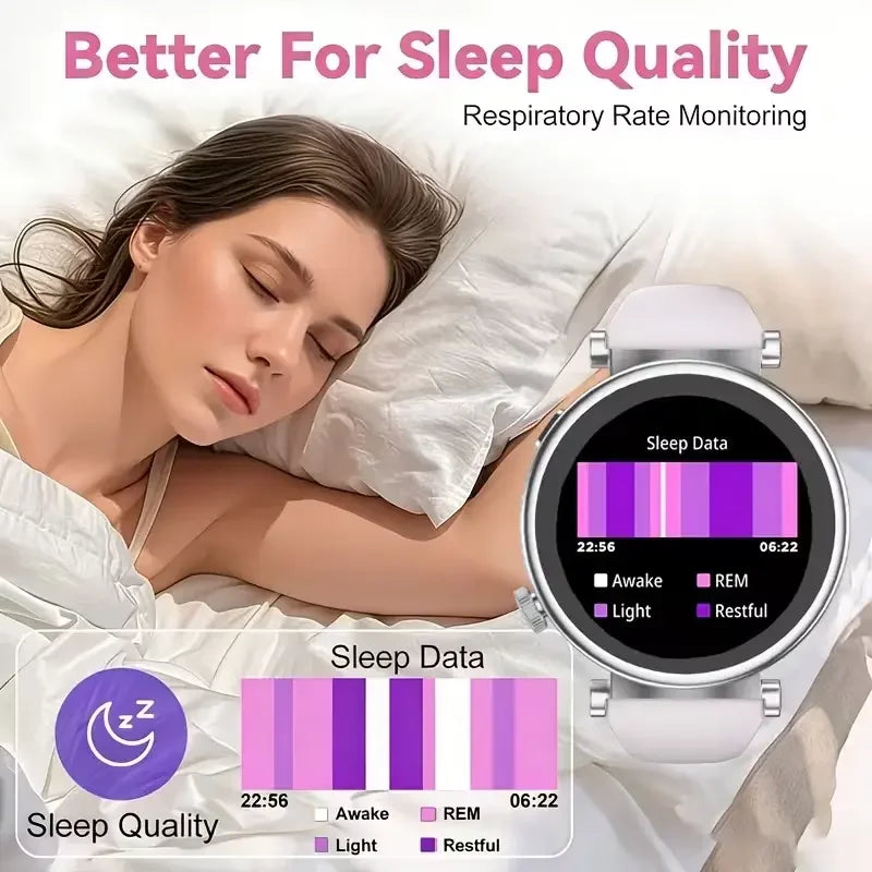 Smart Watch for Women, Fitness Tracker & Activity Tracker with Bluetooth Calls (Answer/Make), 1.8' HD/AMOLED Smartwatch for IOS/Android, 100+ Sport Modes, IP67 Waterproof, Heart Rate/SpO2/Sleep Monitor, 7 Bands
