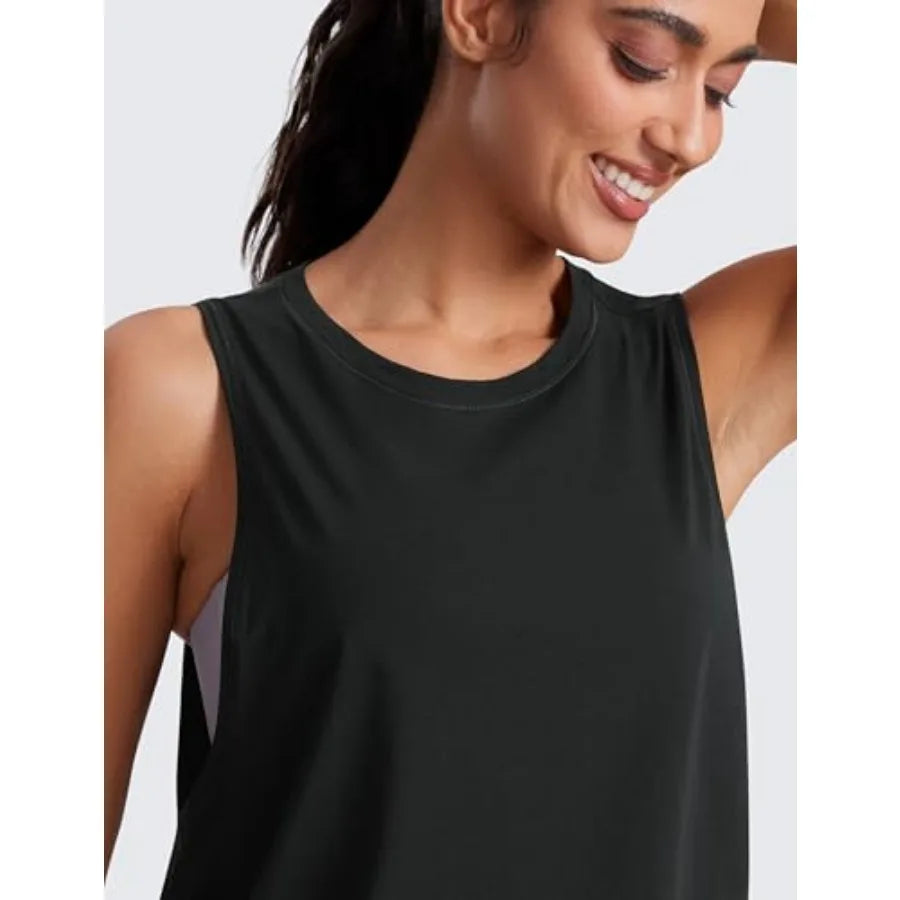 Women's Bamboo Fiber Armhole Tank for Workout and Yoga Sleeveless