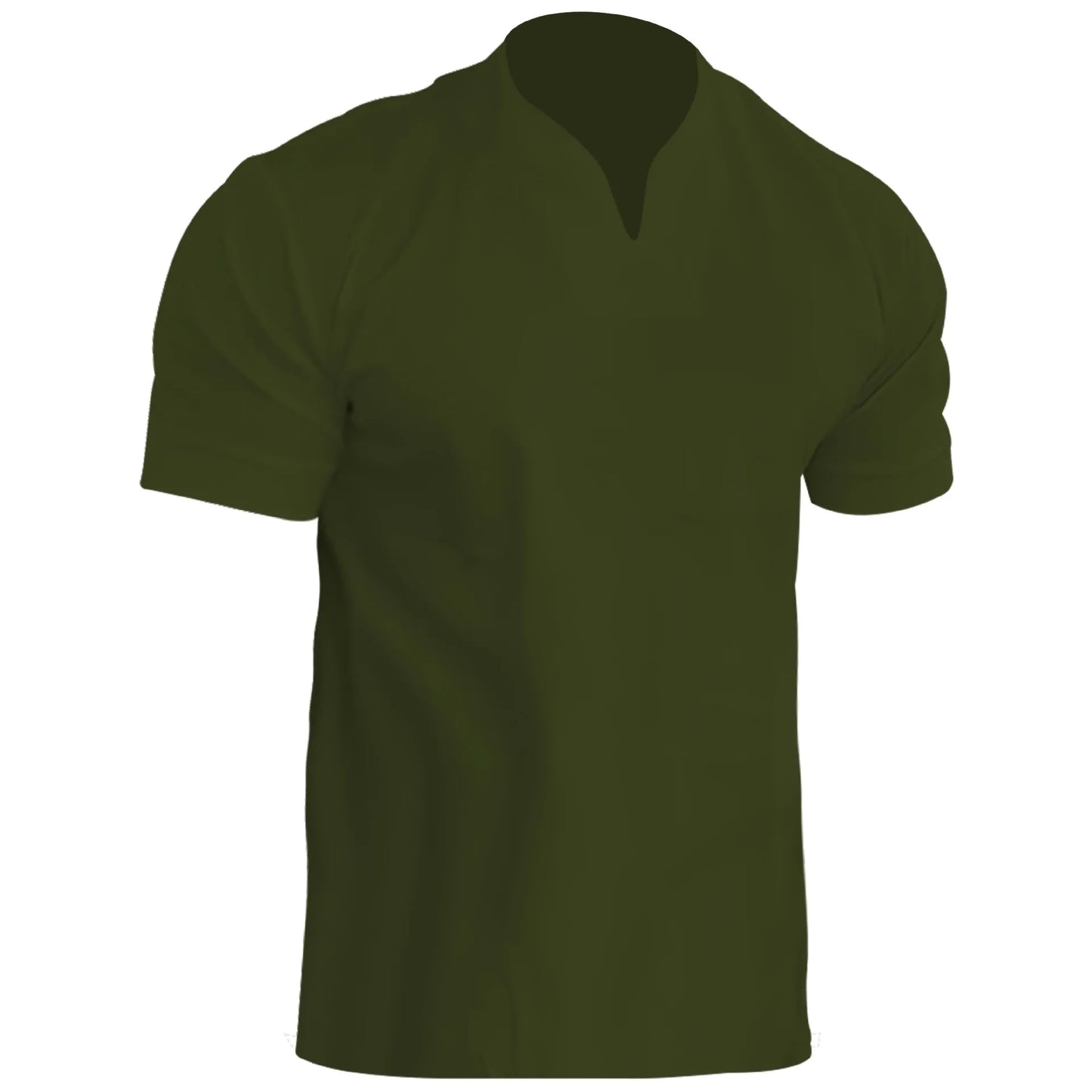 Men's Breathable Polyester V-Neck Tee for Fitness and Outdoor