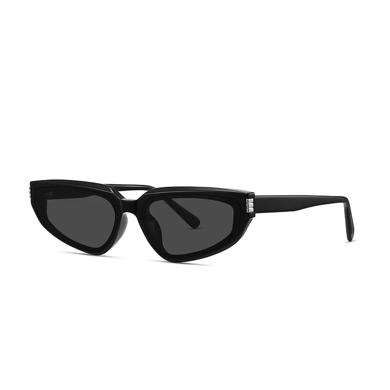 Y2K Cat Eye Sunglasses Women Trendy Olive Green Shades UV400 Protection Retro Narrow Small Frame Sun Glasses Fashion Streetwear