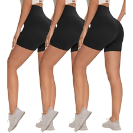 3 Pack Biker Shorts for Women – 8"/5"/3" High Waisted Tummy Control Workout Yoga Running Athletic Shorts