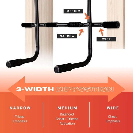 Folding Door Pullup Bar and Dip Bar Station - NO WOBBLE, Home Gym, Easy Storage, Power Tower Dip Station and Pull-up