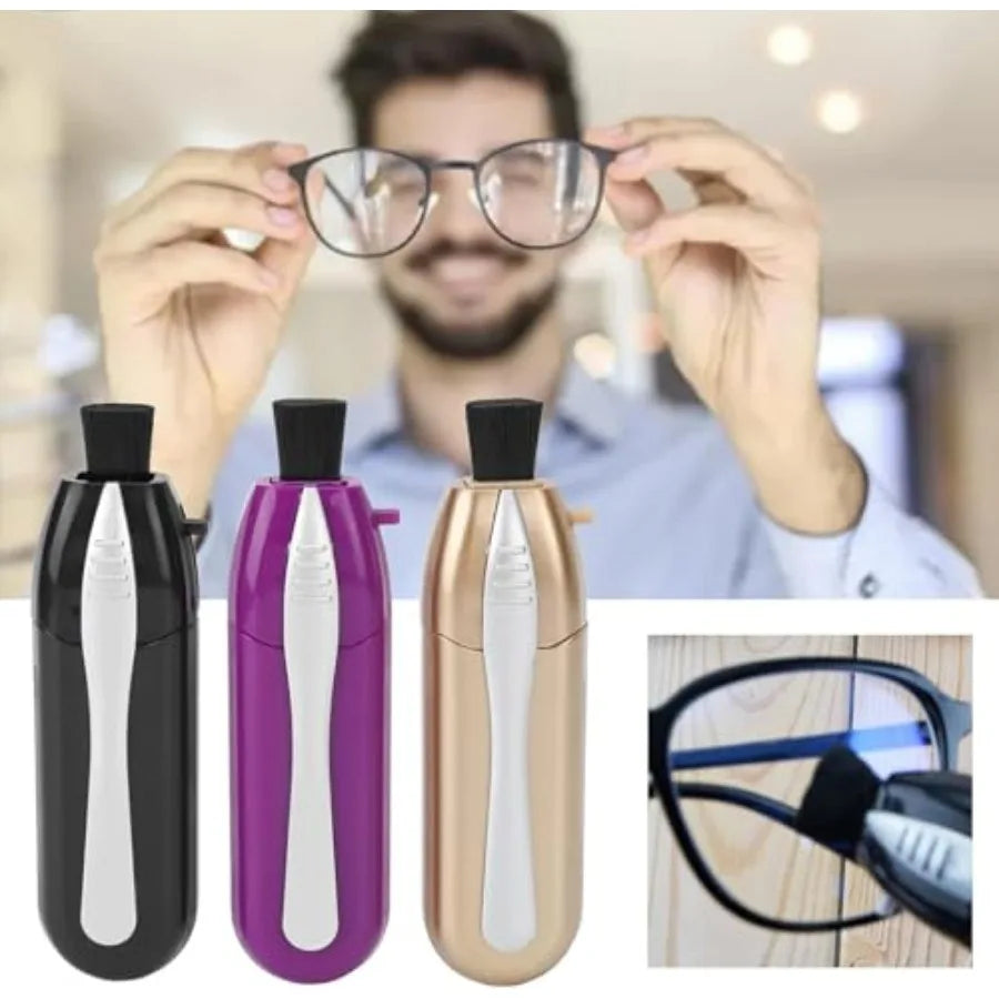3Pcs Eyeglass Cleaning, Portable Glasses Cleanert, Lens Cleaner with Microfiber Tech Portable Glasses Cleaner Tool, Easily to C