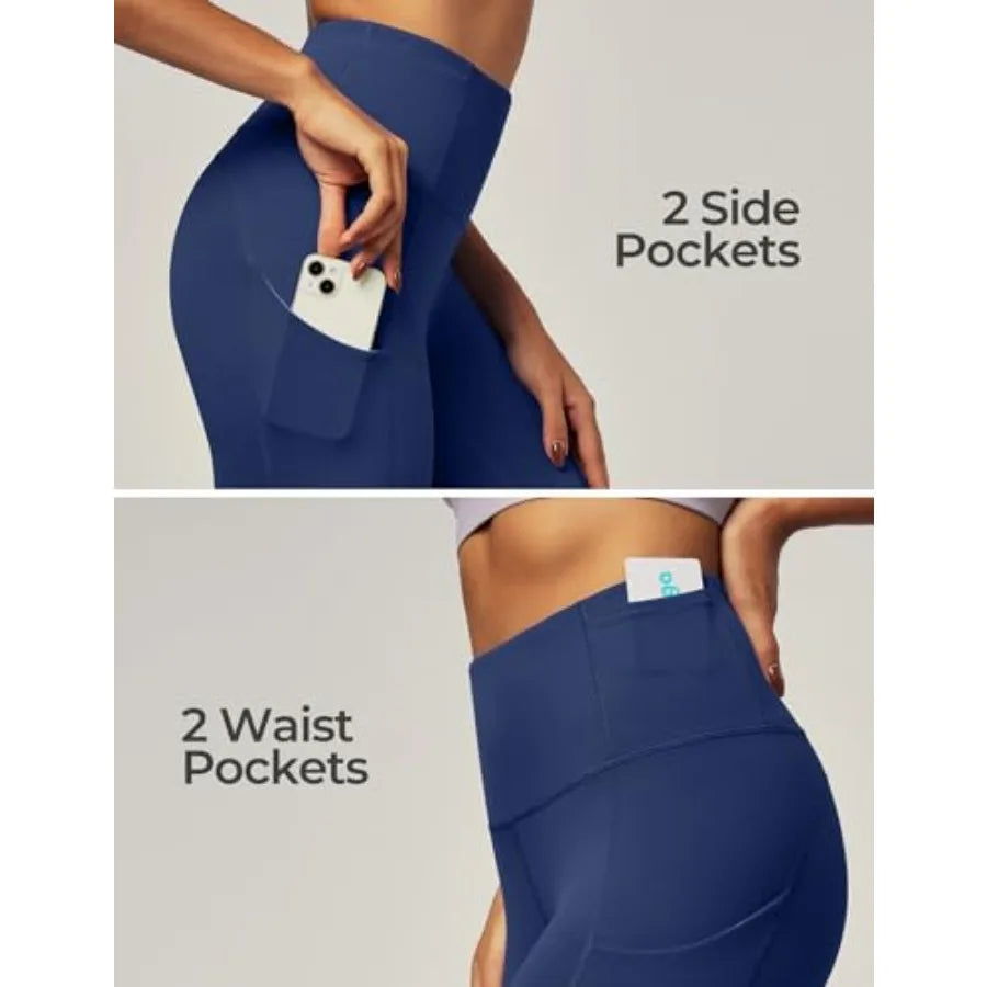 IUGA Leggings with Pockets for Women High Waisted Yoga Pants Women Tummy Control Workout Compression Running Leggings
