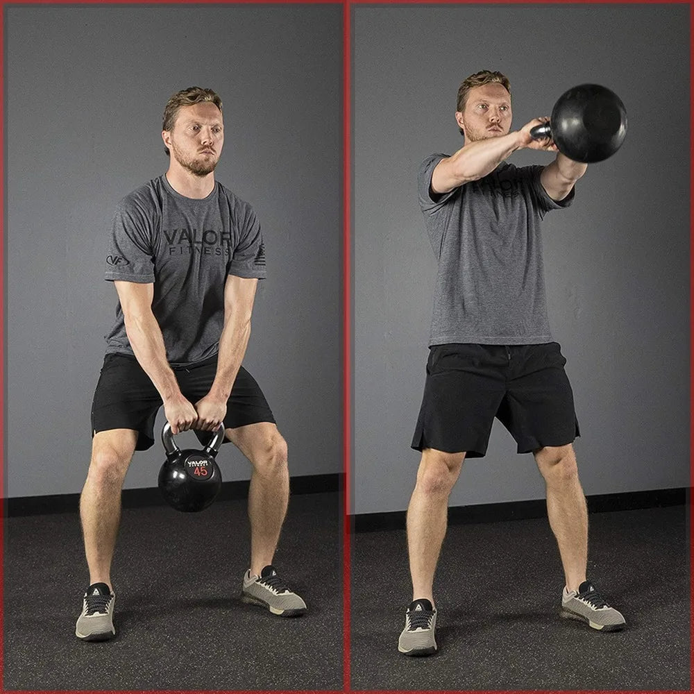 Rubber Coated Kettlebells with Chrome Handle 8-70lbs Home Gym Equipment