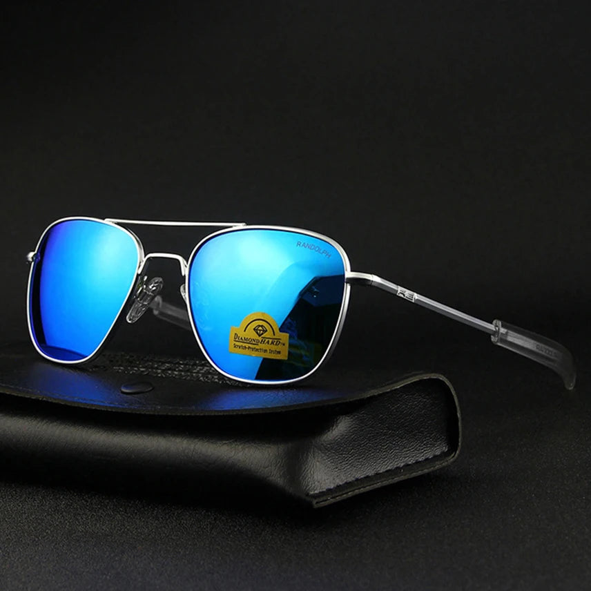 RE Pilot Sunglasses Men UV400 Top Quality American Army Military Mirror AGX Tempered Glass Lens Sun Glasses