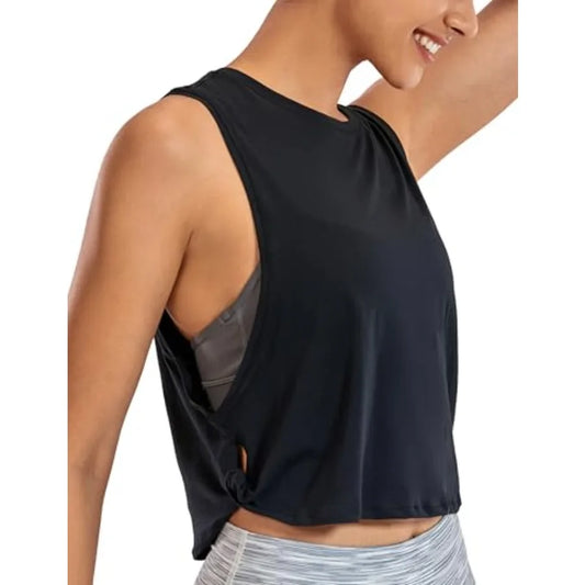 Women's Bamboo Fiber Armhole Tank for Workout and Yoga Sleeveless