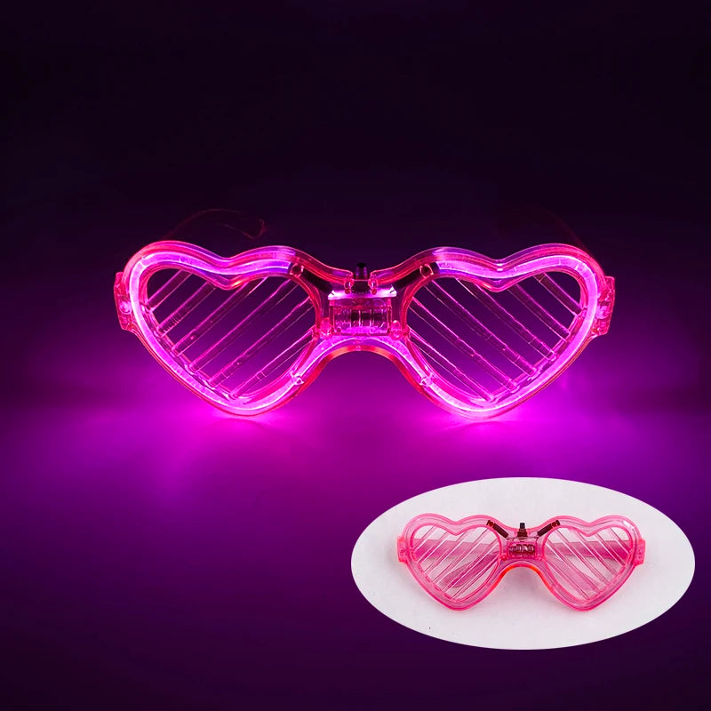 Glowing Just Married Glasses LED Heart Sunglasses Romantic Eyewear for Wedding Couple Lovers Bridal Party