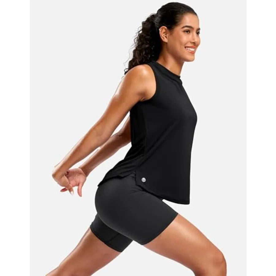 G Gradual Women's Sleeveless Workout Tops Lightweight High Neck Tennis Yoga Shirts Running Athletic Tank Tops for Women