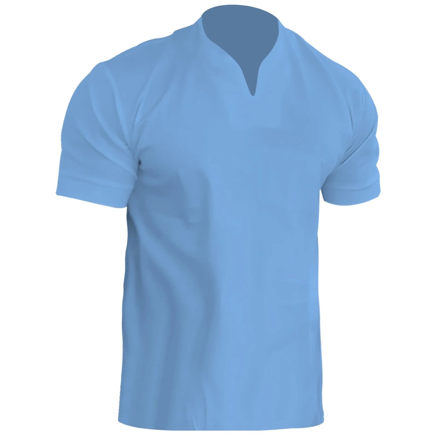 Men's Breathable Polyester V-Neck Tee for Fitness and Outdoor