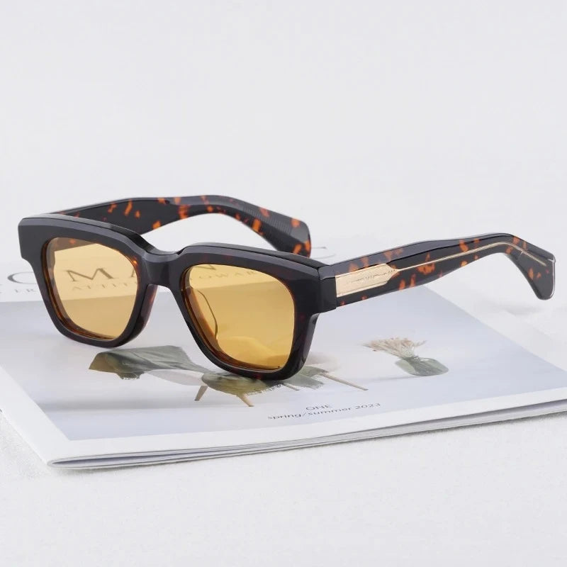 JMM Fellini Acetate Fashion Sunglasses Rectangle Uv400 Men High Quality Handmade in Japan Senior Optical Eyeglasses with Case
