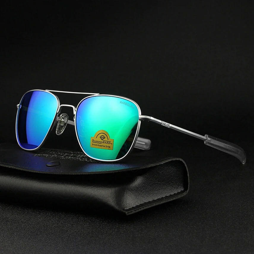 RE Pilot Sunglasses Men UV400 Top Quality American Army Military Mirror AGX Tempered Glass Lens Sun Glasses