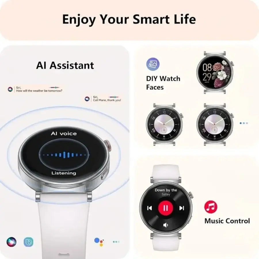 Smart Watch for Women, Fitness Tracker & Activity Tracker with Bluetooth Calls (Answer/Make), 1.8' HD/AMOLED Smartwatch for IOS/Android, 100+ Sport Modes, IP67 Waterproof, Heart Rate/SpO2/Sleep Monitor, 7 Bands