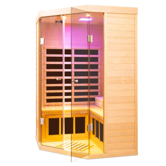 Hemlock Pentagonal Sauna Room for Two People Home Spa