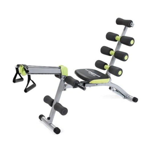 Workout Bench Ab/Rowing Machine for Home Gym: Steel Frame, Black, Adjustable Angles Dual-Function Core Training