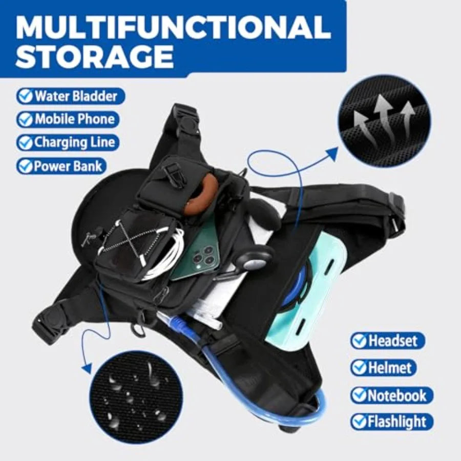 USA Patent Running Hydration Vest Backpack, Lightweight Chest Pack with 2.0L Water Bladder Bag Daypack for Hiking Running Cycli