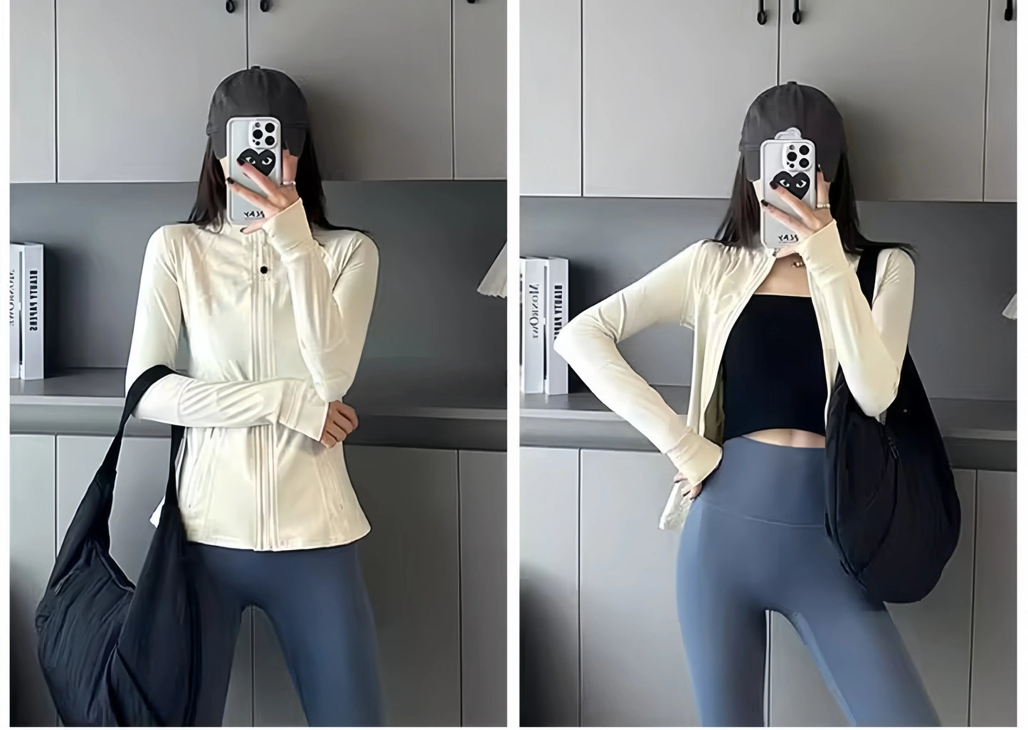 Outdoor Sports Fitness Gold Zipper Women's Yoga Jacket Sports Jacket Fitness Outdoor Long Sleeve Slim Fit