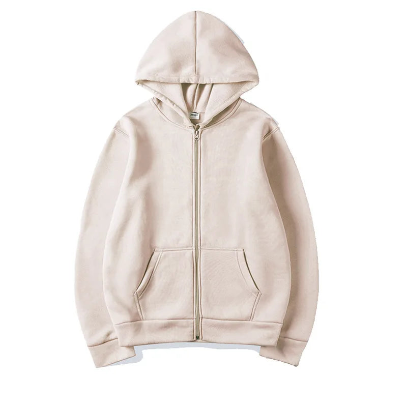 Zipper Hoodies Autumn Winter Men's New Long Sleeve Hooded Sweatshirt Fashion Casual Male Outfit Sportwear Loose Fit Clothes