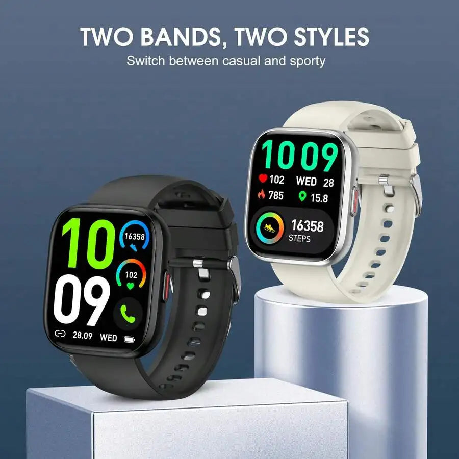 Csasan Smart Watch For Men Women Bluetooth Call, 1.85" HD Touch Screen Fitness Watch With Sleep Heart Rate Monitor, 112+ Sports