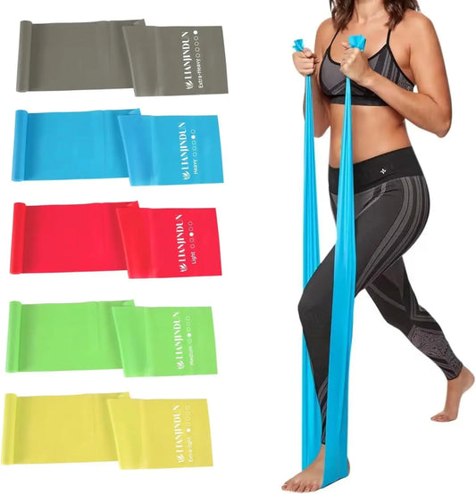 5 Pcs Professional Resistance Bands. Latex-Free, Pilates Band, Work Out Bands, Stretch Bands for Working Out Women or Men, Exerc