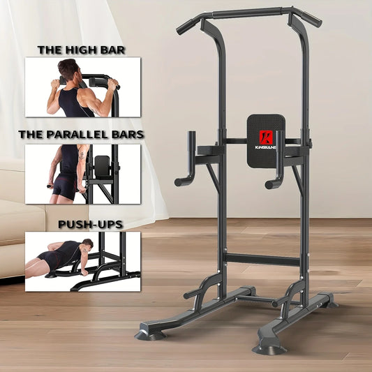 Djustable Height Power Tower Dip Station, Multi-Functional Strength Training Fitness Workout Station, Pull Up Bar Station For Home Gym