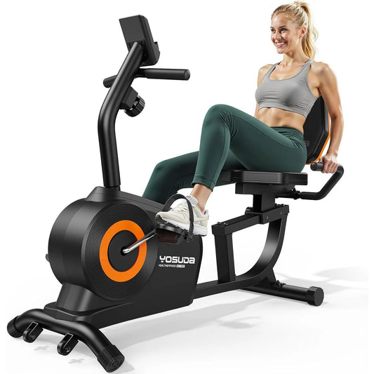 YOSUDA Recumbent Exercise Bike with Adjustable Seat and LCD Monitor