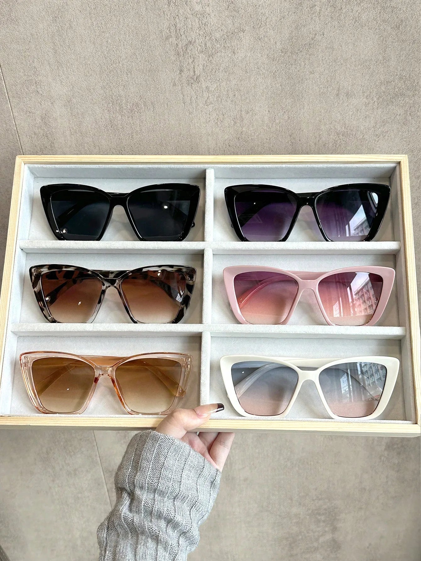 4-Pack Women's Cat Eye Full Frame Sunglasses in Black, Tortoise, Pink & Clear