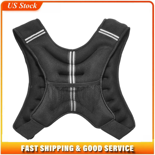 Weighted Vest, 20 lbs Weight Vest with Reflective Stripe, Adjustable Buckle Body Weight Vest for Men Women, Workout Equipment for Strength Training, Running, Jogging, Fitness, and Weight Loss