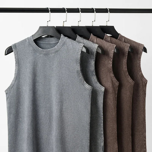 Pure Cotton Mens Sleeveless Vest Casual Summer Streetwear