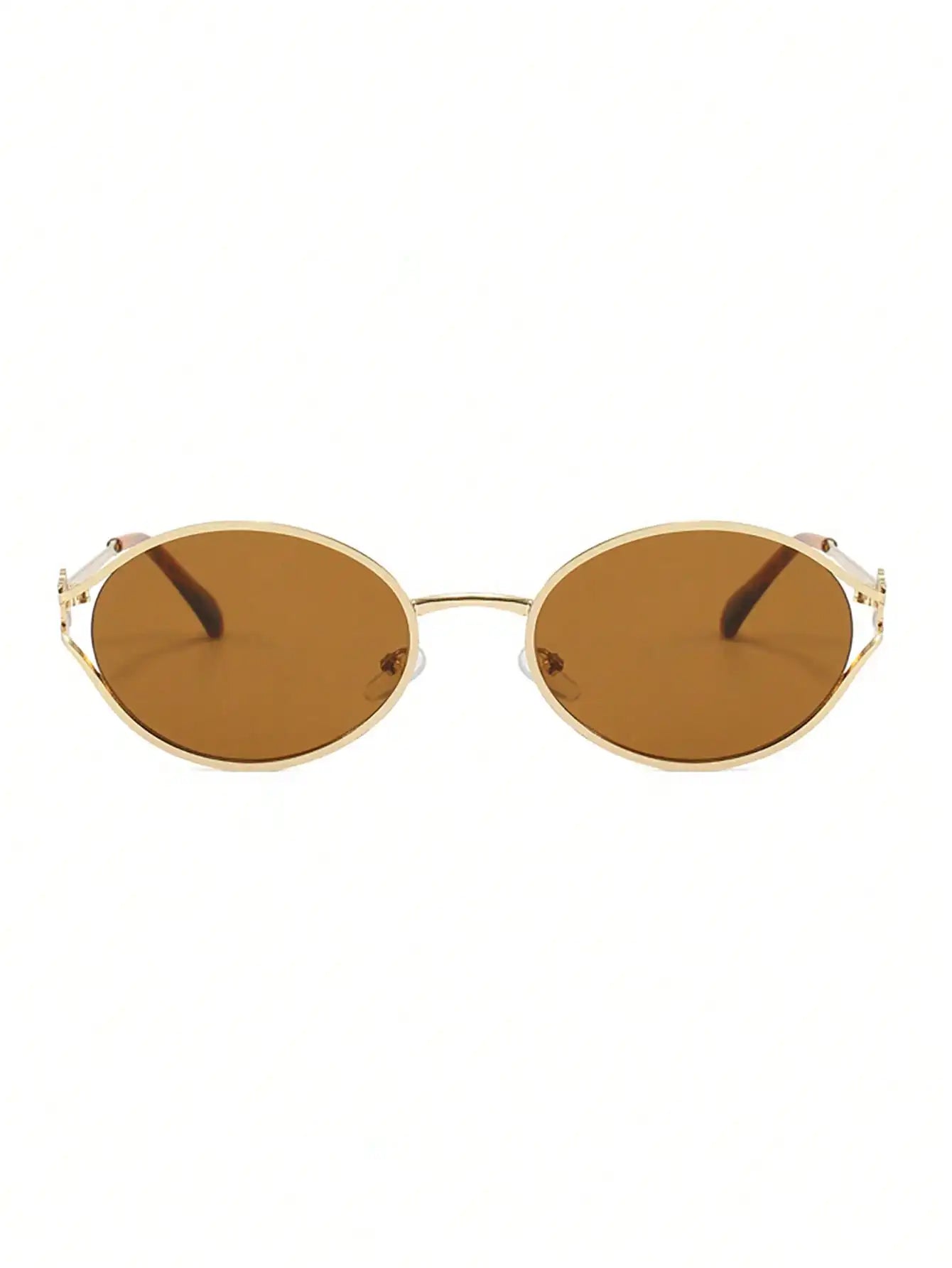1pc Fashionable And Exquisite Hollow Oval Women's Fashion Glasses, Exquisite And Elegant, Suitable For Wearing In Various Occasions