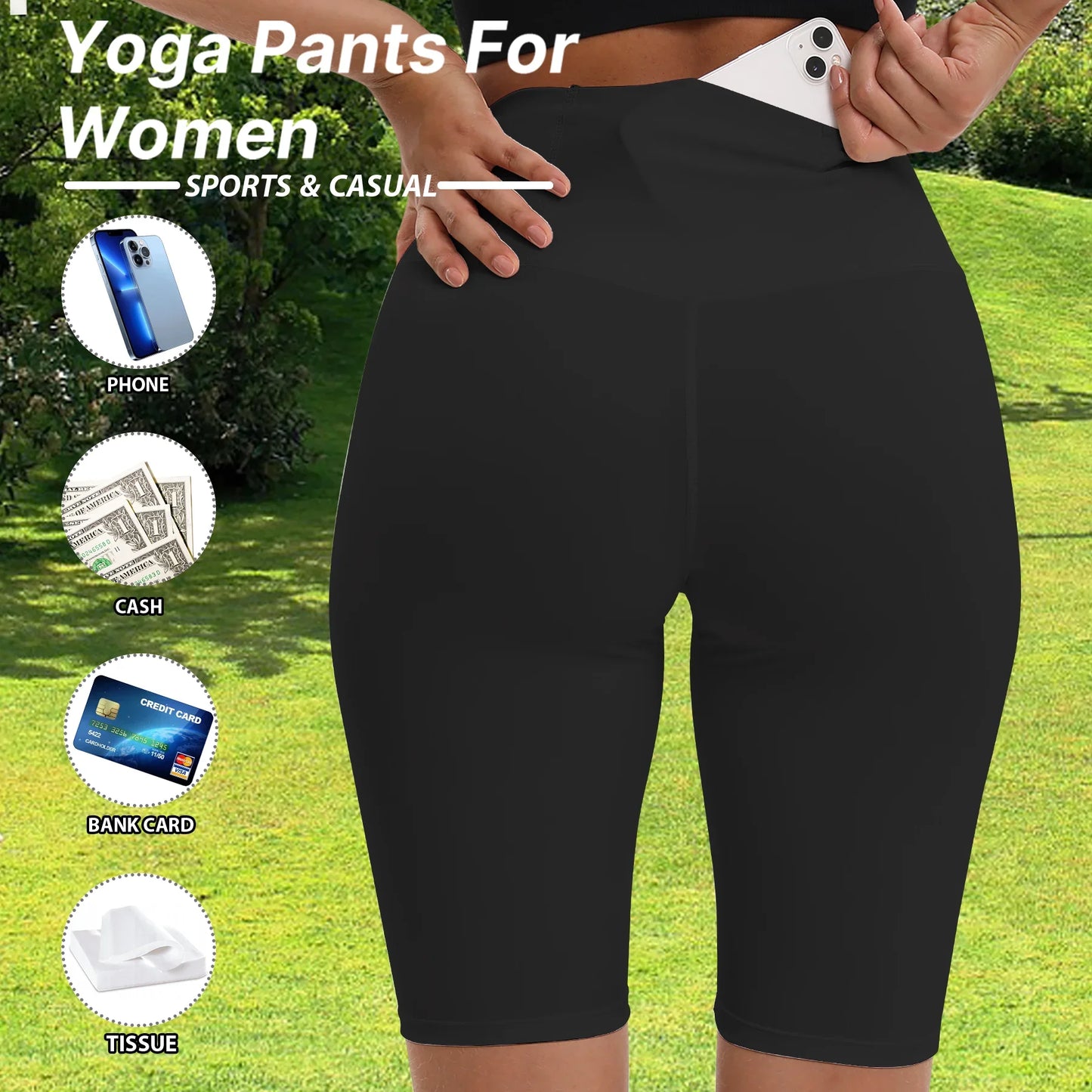 3 Pack Biker Shorts for Women – 8"/5"/3" High Waisted Tummy Control Workout Yoga Running Athletic Shorts