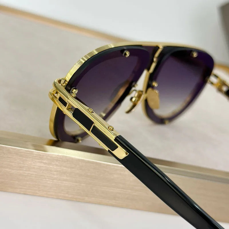 Luxury Classical Limited Edition Sunglasses Frame Oval Alloy Acetate High Quality for Men Women Uv400 for Prescription with Case