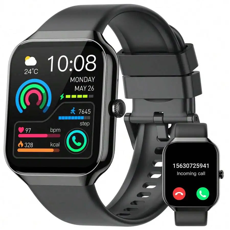 Smart Watch For Men Women Answer/Make Calls, 1.96" Fitness Watch, Fitness Tracker With Heart Rate Sleep Monitor, Step Counter,