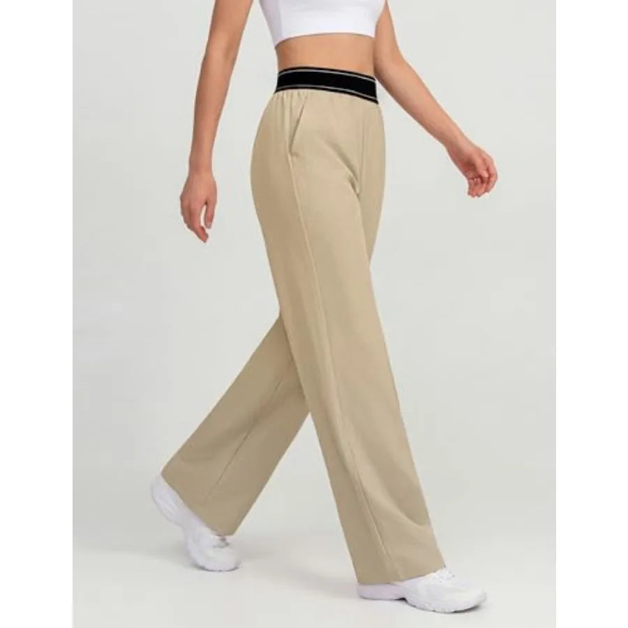 BMJL Womens Track Pants Loose Straight Leg Workout Pants Elastic Waist Lightweight Trousers Summer 2026