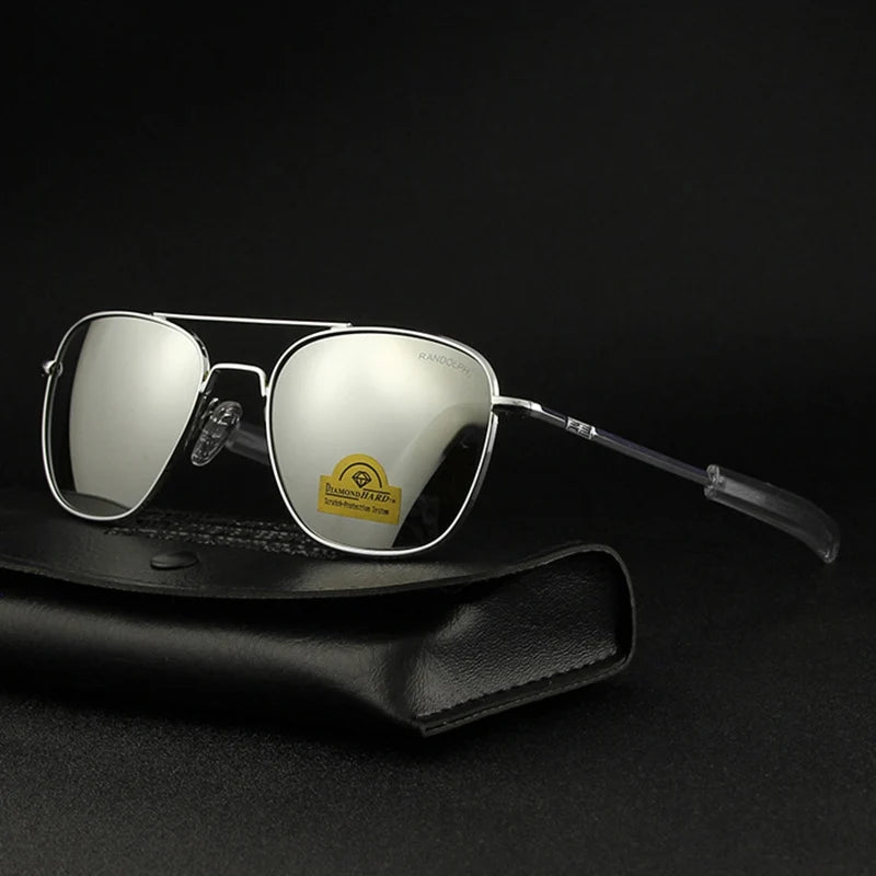 RE Pilot Sunglasses Men UV400 Top Quality American Army Military Mirror AGX Tempered Glass Lens Sun Glasses