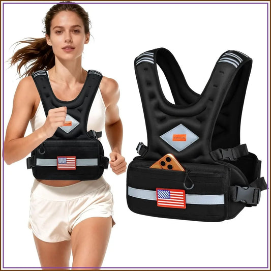 Adjustable Weighted Vest 6-30lb for Men & Women with Pockets & Reflective Strips for Walking, Running, Hiking, Workout