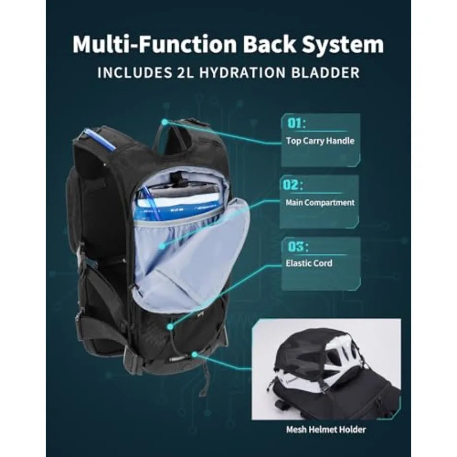 3-in-1 Running Vest with 2L Water Bladder, Lightweight Tactical Hydration Backpack with Detachable Waist Pack, Reflective Chest
