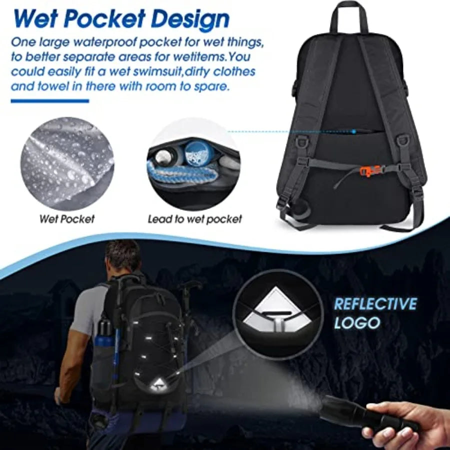 Hiking Backpack 40L Packable Lightweight Camping Backpack Men Women Waterproof Hiking Daypack Outdoor Travel Daypack