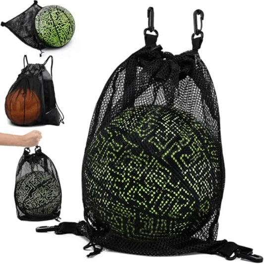 Drawstring Soccer Bag Basketball Backpack for Teens, Foldable Sports Bags Detachable Ball Mesh Bag for Gym Yoga Football Baseba