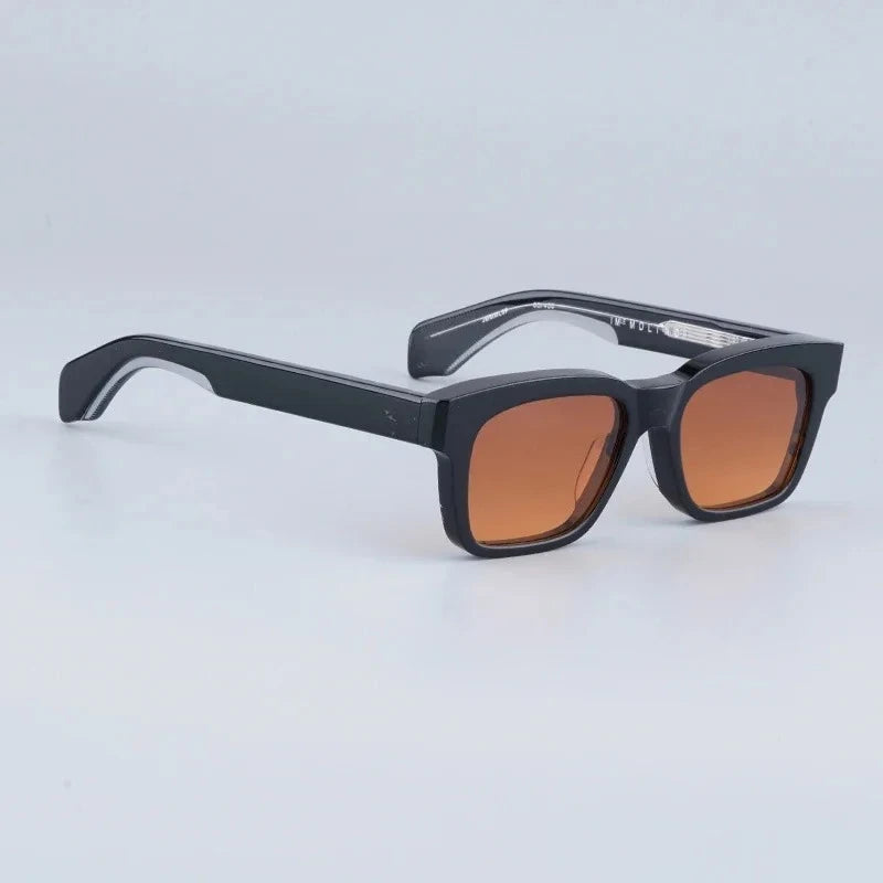 JMM Molino Square Sunglasses with Rivet Handmade Classical Vintage Acetate Designer Brand Prescription Eyeglasses with Case