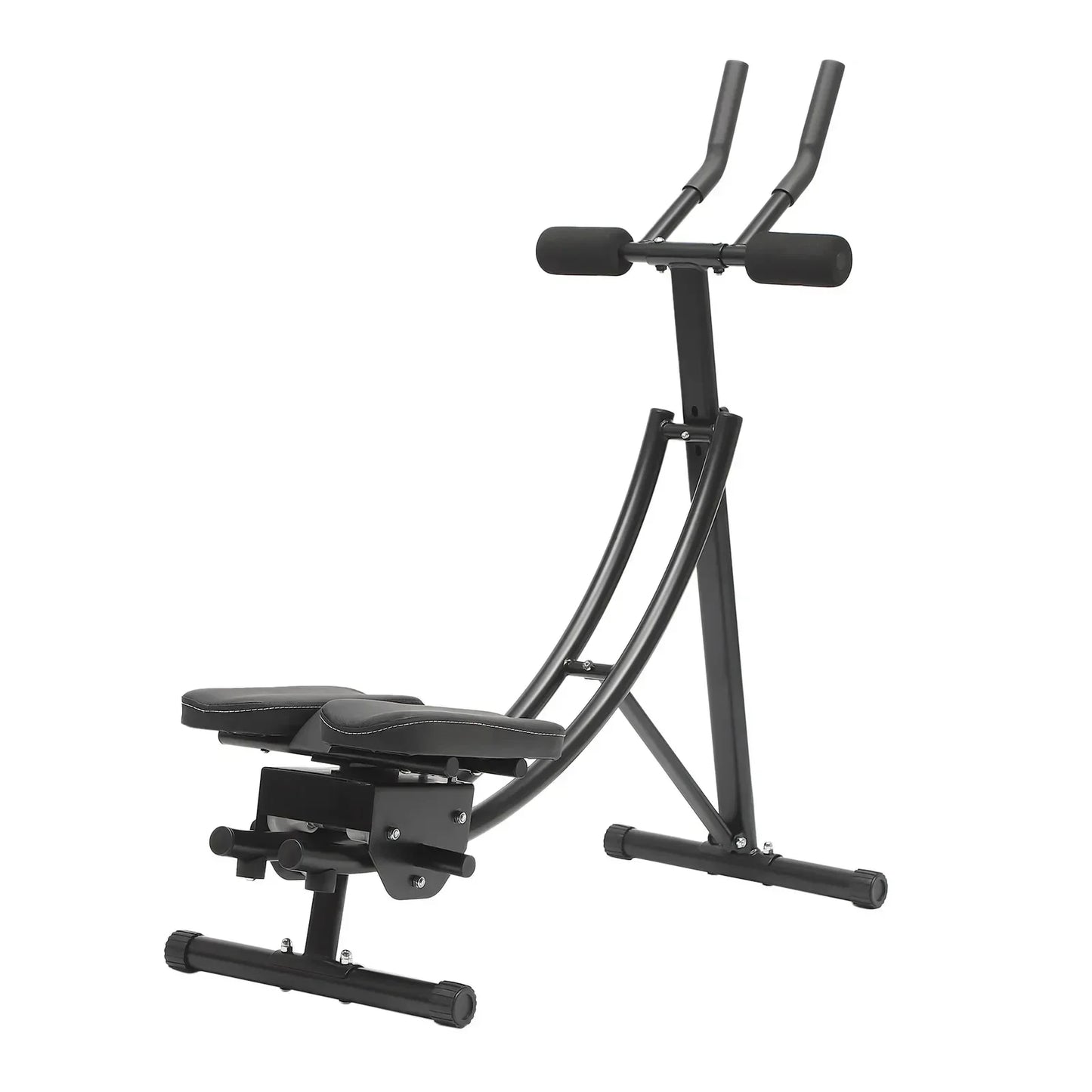 Abdominal Crunch Coaster, Height Adjustable Ab Trainer Abdominal Whole w/ LCD Monitor & Six Silent Rollers, Body Workout Machine