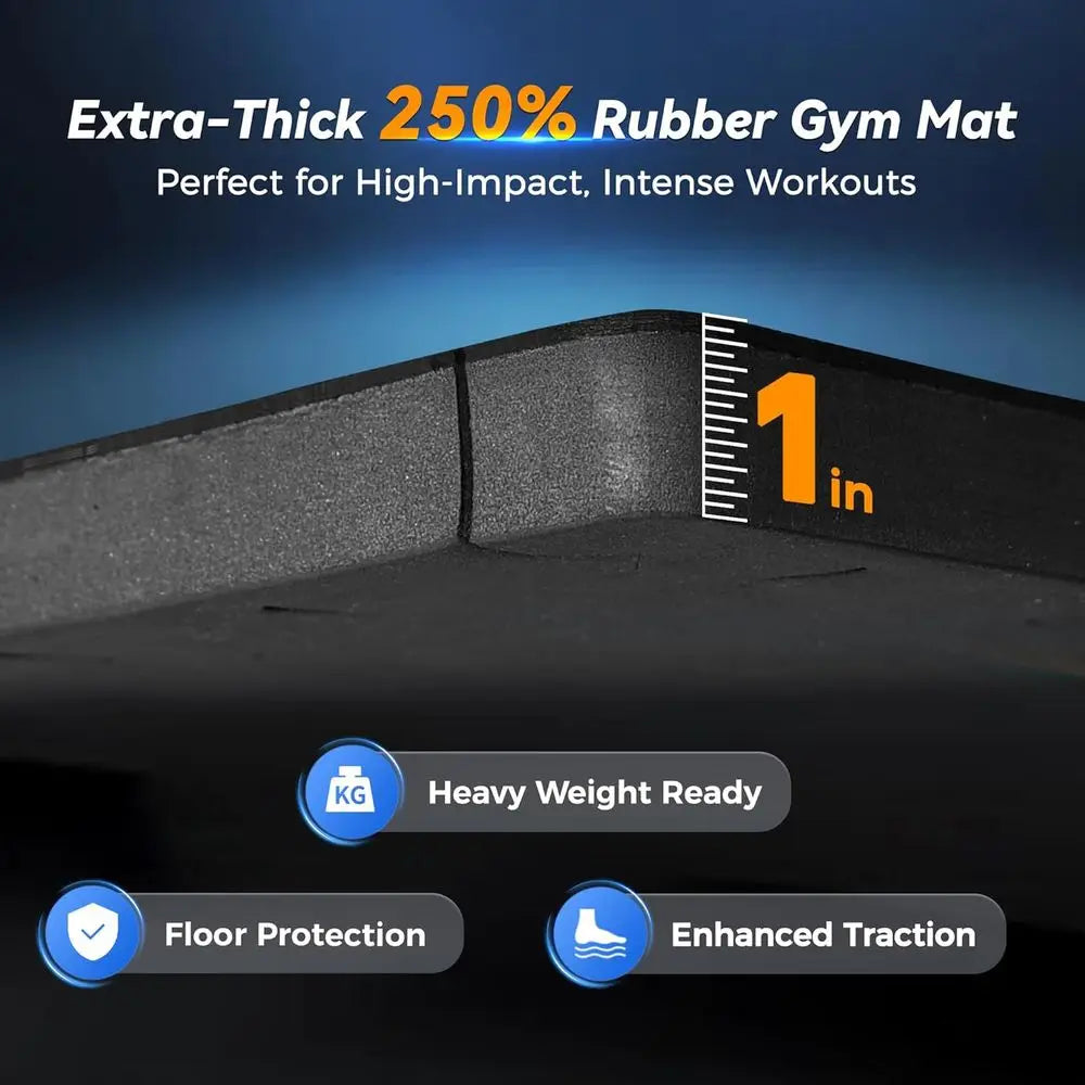 Thick Rubber Puzzle Mats for Gym Flooring, Home Workout, 12-Pack 48 Sq Ft, Black/Grey EVA Foam Tiles