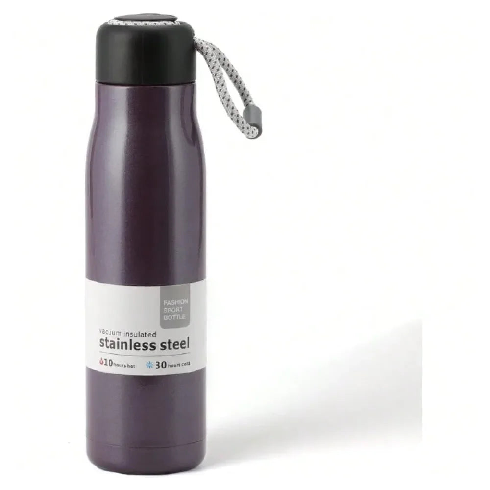 Oz Stainless Steel Water Bottle Double Wall Vacuum Insulated Wide Mouth Flask With Leakproof Portable Lid,27007717