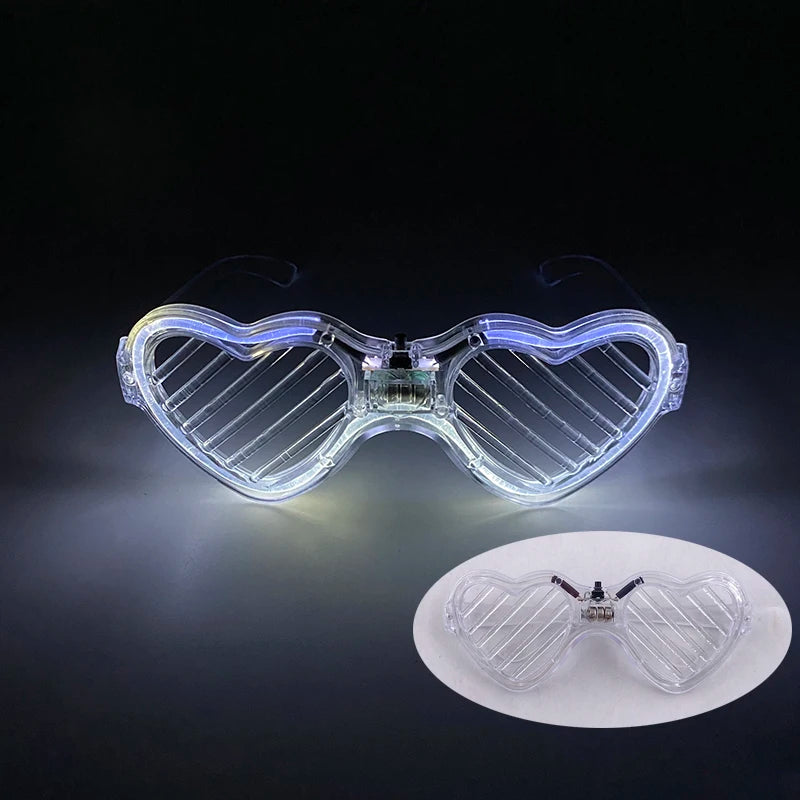 Glowing Just Married Glasses LED Heart Sunglasses Romantic Eyewear for Wedding Couple Lovers Bridal Party