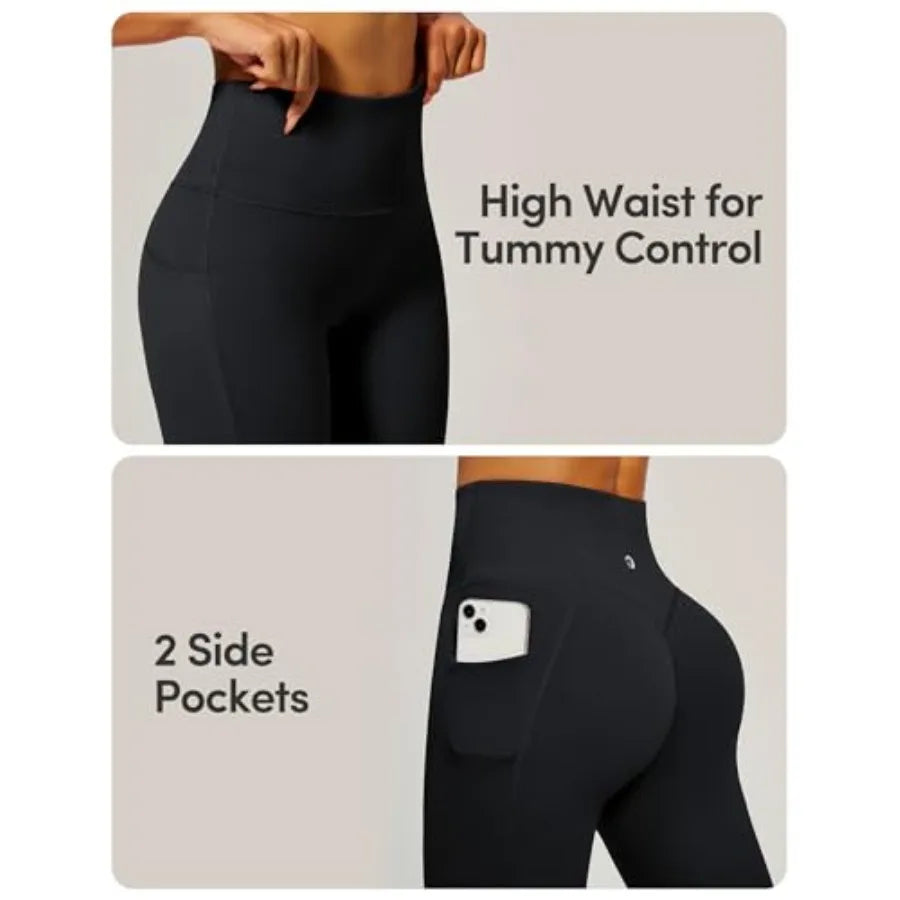 IUGA Womens Hidden Scrunch Butt Lifting Leggings Compression Gym Leggings with Pockets Booty Workout Yoga Pants Tummy Control