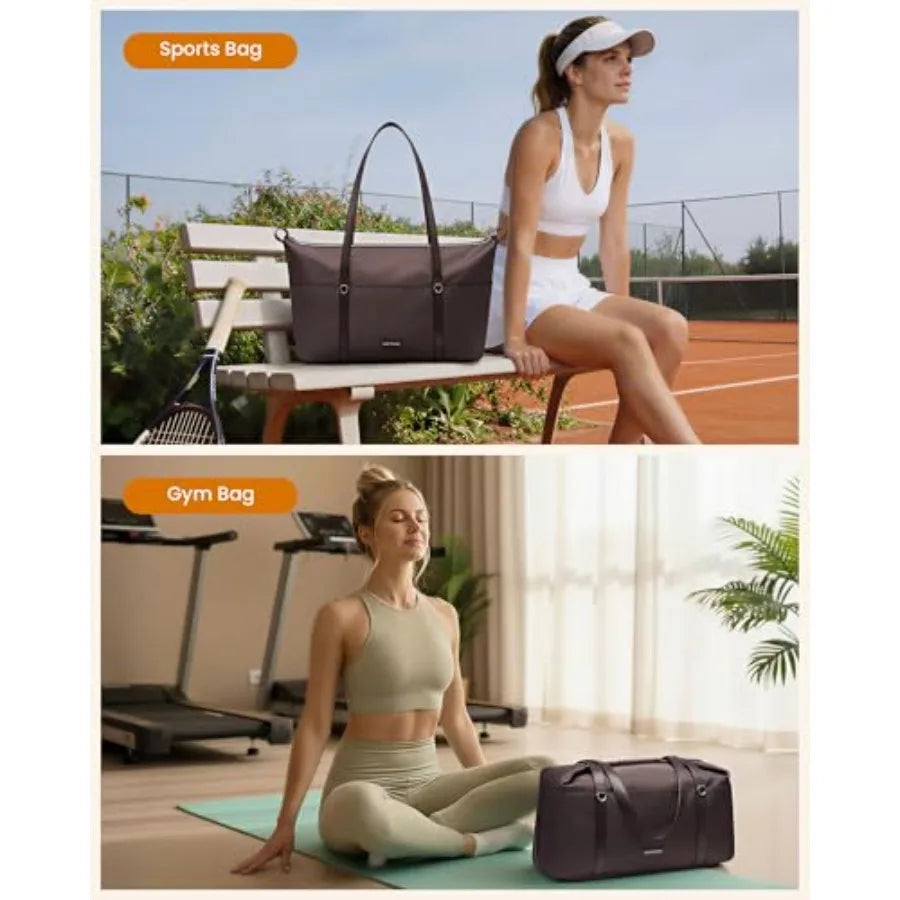LOVEVOOK Gym Bag for Women, Small Sport Duffle with Shoe Compartment, Weekender Travel Tote for Work Yoga Workout