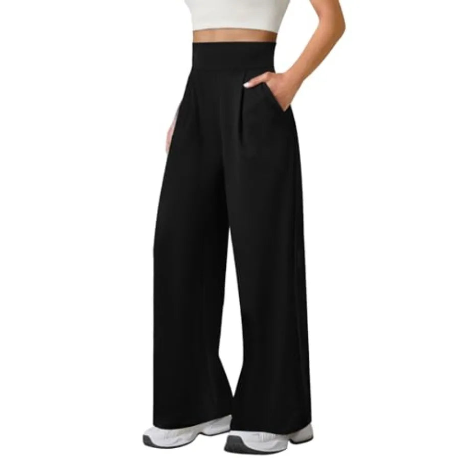 JEKAOYI Womens Wide Leg Yoga Pants High Waist Loose Stretch Casual Lounge Workout Gym Trousers with Pockets