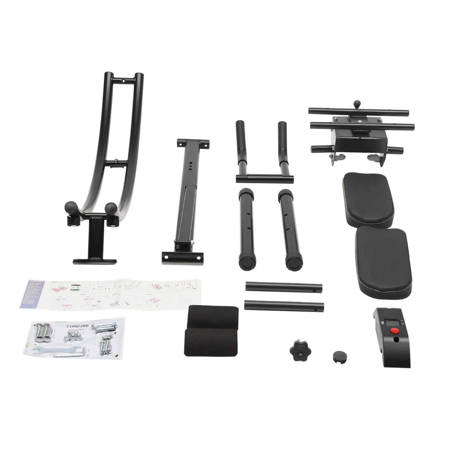 Abdominal Crunch Coaster, Height Adjustable Ab Trainer Abdominal Whole w/ LCD Monitor & Six Silent Rollers, Body Workout Machine