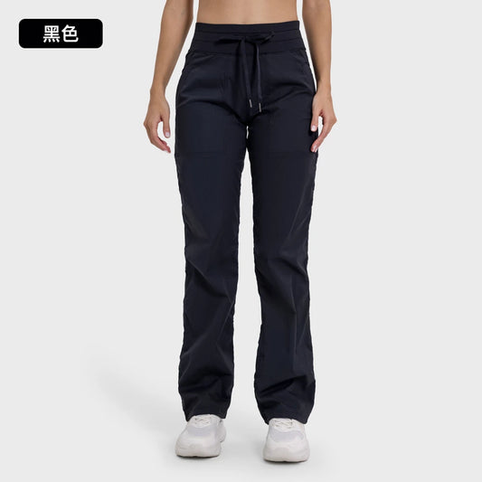 Women Quick Drying Sports Pants Lightweight Breathable Running Fitness High Waisted Loose Wide Leg Casual Yoga Pants 2024 Autumn