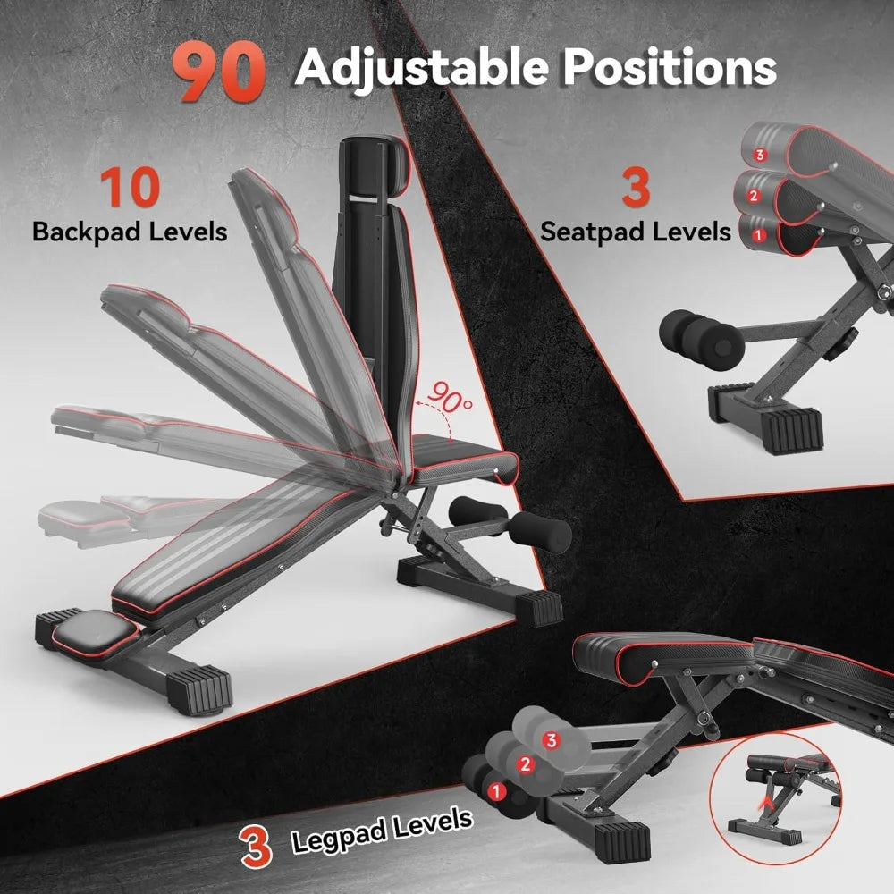 Multi-Function 6 in 1 Weight Bench Set - Leg Press, Preacher Curl Rack